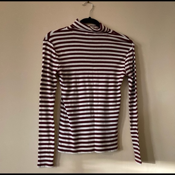 Burgundy Striped Lucky Brand Turtleneck - Picture 6 of 7